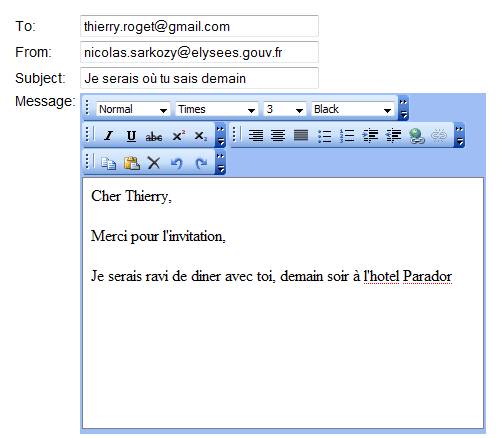 envoyer des faux mails à quelqu'un anonyme