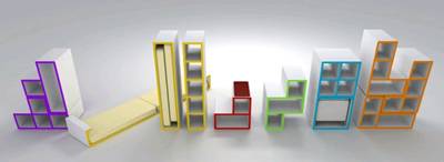 meubles fonctionnels en forme de Tetris