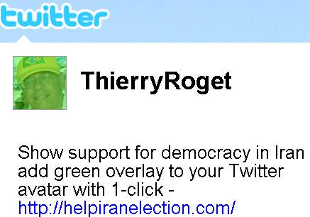 avatar_vert pour supporter la démocracie en Iran