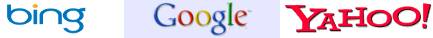 logo de bing, yahoo et google