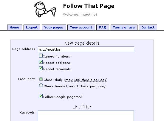 followthatpage surveiller automatiquement une page internet statique