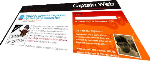 capitainweb: capture d'écran de l'annonce du podcast geek